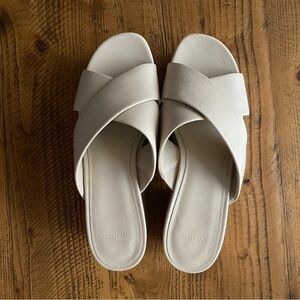 Vince Women's Beige Cross Strap Sandals